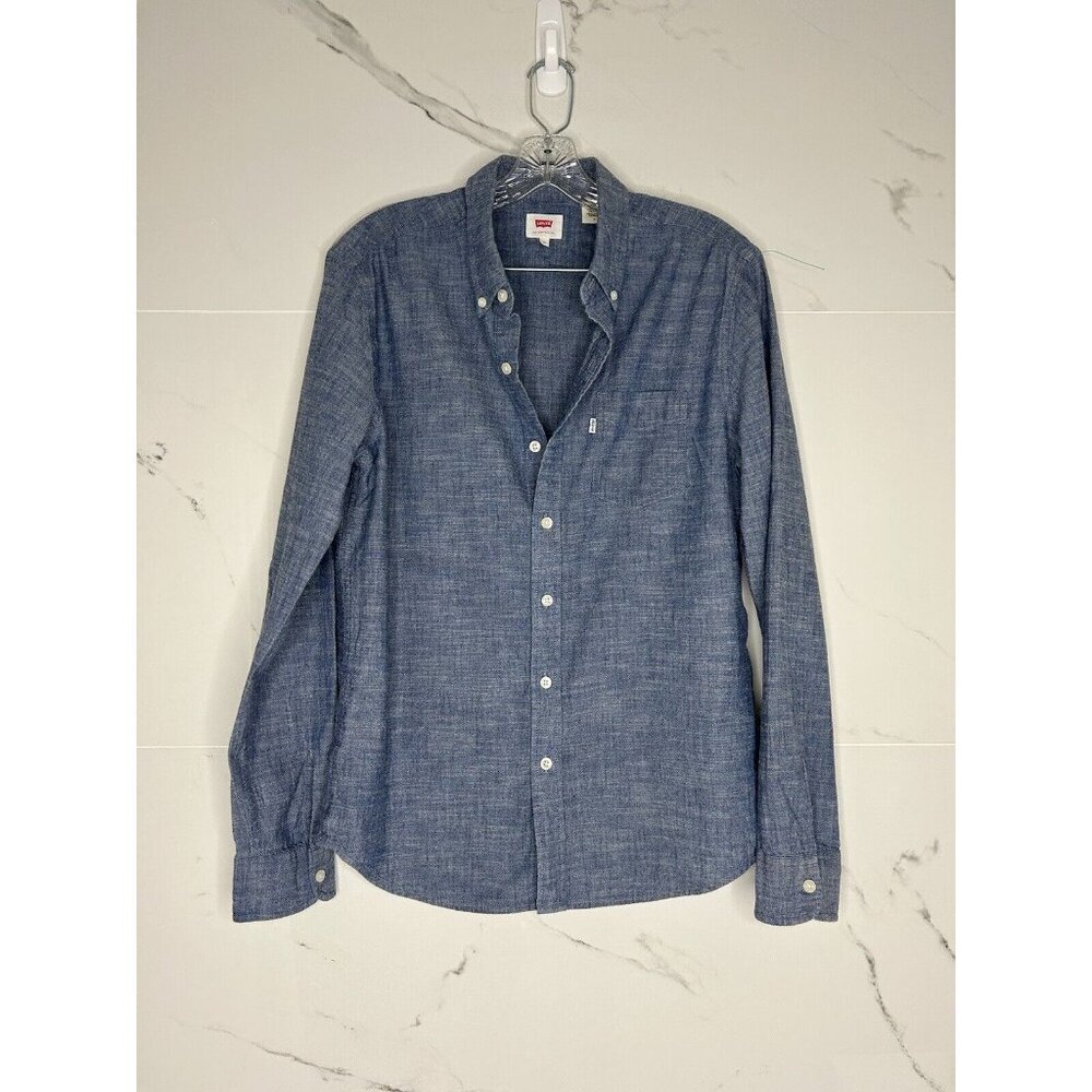 Levi's San Francisco Sz M Button Down Long Sleeve Shirt Denim EUC Cowboy VTG​